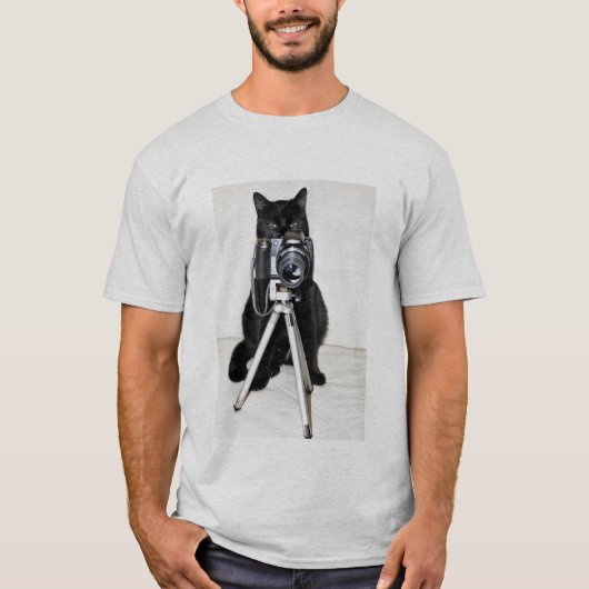 Kat met camera t-shirt (Voorkant)