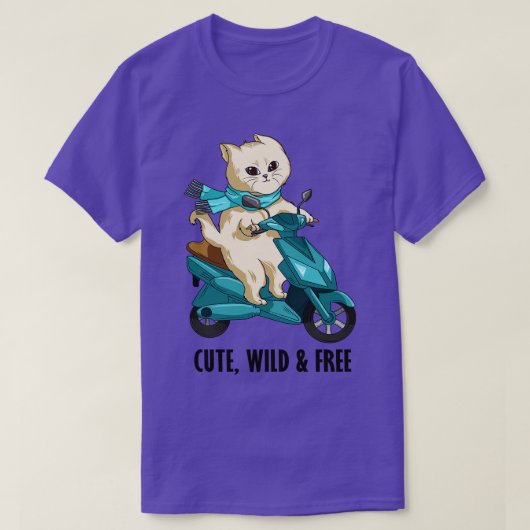 Kat met carf en motorfiets t-shirt (Design voorkant)
