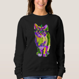 Kat met carnavalsmasker Mardi Gras Cat Trui