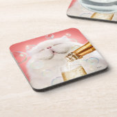 Kat met champagne bier onderzetter (Linkerzijde)