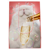Kat met champagne medium cadeauzakje (Achterkant)