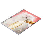 Kat met champagne notitieboek (Linkerzijde)