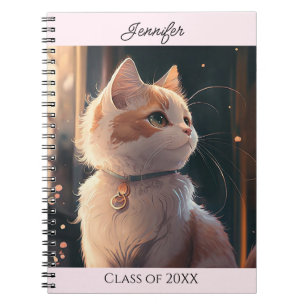 Kat met Collar Personaliseer het Notitieboek van d