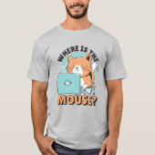 Kat met computer t-shirt (Voorkant)