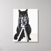Kat met de camera canvas afdruk (Voorkant)