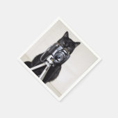Kat met de camera servet (Hoek)