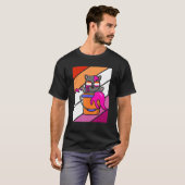 Kat met de kleuren geprimeerd lesbische vlag Lgbtq T-shirt (Voorkant volledig)