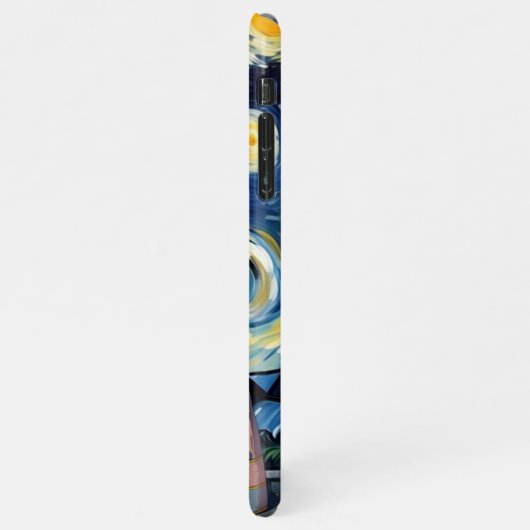 Kat met de parel oorring iPhone hoesje (Linkerkant)