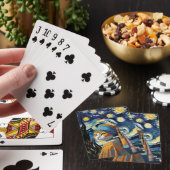 Kat met de parel oorring pokerkaarten (Insitu)
