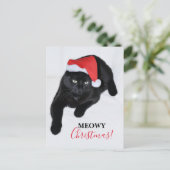 Kat met de Rode Kerstman Briefkaart (Staand voorkant)