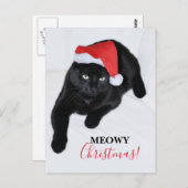 Kat met de Rode Kerstman Briefkaart (Voorkant / Achterkant)