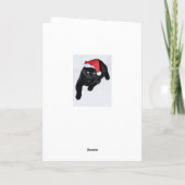 Kat met de Rode Kerstman Hoed Feestdagen Kaart (Achterkant)