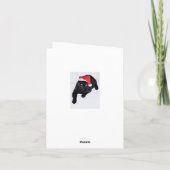 Kat met de Rode Kerstman Hoed Feestdagen Kaart (Achterkant)