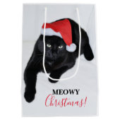Kat met de Rode Kerstman Medium Cadeauzakje (Achterkant)