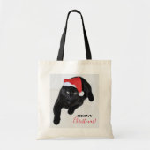 Kat met de Rode Kerstman Tote Bag (Voorkant)
