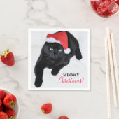 Kat met de rode kerstmuts servet (Insitu)