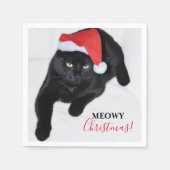 Kat met de rode kerstmuts servet (Voorkant)