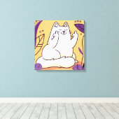 Kat met de vinger canvas afdruk (Insitu (Houten vloer))