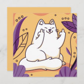 Kat met de vinger feestdagenkaart (Voorkant / Achterkant)