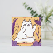 Kat met de vinger kaart (Staand voorkant)