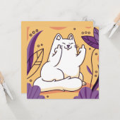 Kat met de vinger kaart (Voorkant / Achterkant in situ)