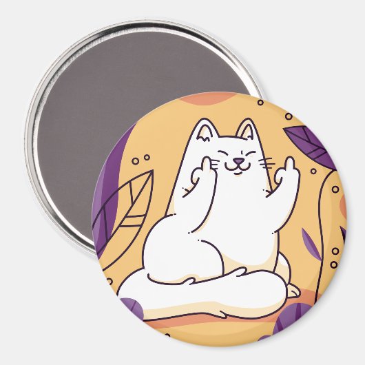 Kat met de vinger magneet (Voorkant / Achterkant)