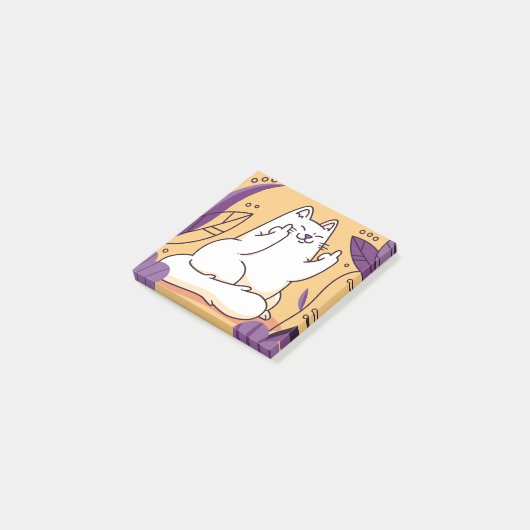 Kat met de vinger post-it® notes (Schuin)