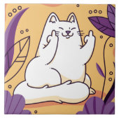 Kat met de vinger tegeltje (Voorkant)