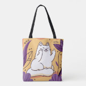 Kat met de vinger tote bag (Achterkant)