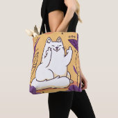Kat met de vinger tote bag (Dichtbij)