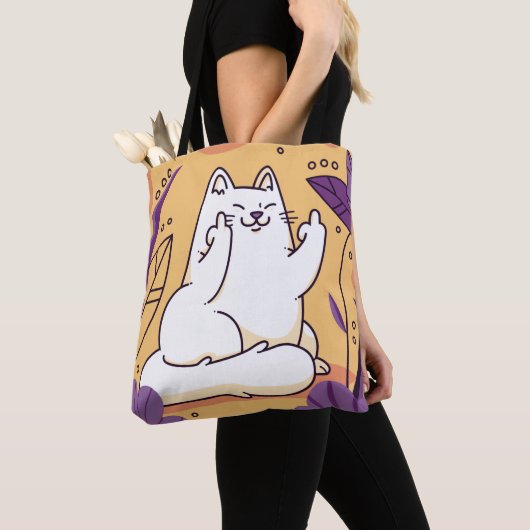 Kat met de vinger tote bag (Dichtbij)