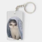 Kat met deken sleutelhanger (achterkant)