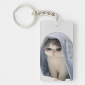 Kat met deken sleutelhanger (Voorkant)