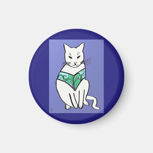 Kat met design met leder magneet (Voorkant)