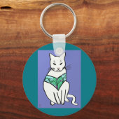Kat met design met leder sleutelhanger (Voorkant)