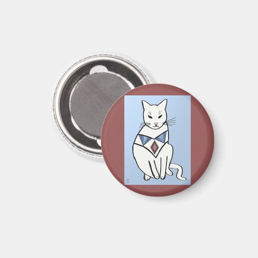 Kat met diamantkraag magneet (Voorkant / Achterkant)