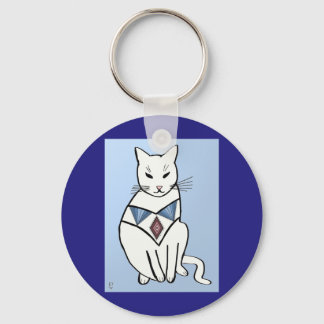 Kat met diamantkraag sleutelhanger