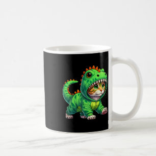 Kat met dinosaurus kostuum Halloween cosplay T-r Koffiemok
