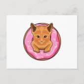 Kat met Donut Briefkaart (Voorkant)