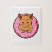 Kat met Donut Legpuzzel (Verticaal)