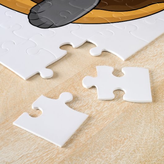 Kat met Donut Legpuzzel (Zijkant)