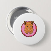 Kat met Donut Ronde Button 7,6 Cm (Voorkant /achterkant)