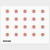 Kat met Donut Ronde Sticker (Vel)
