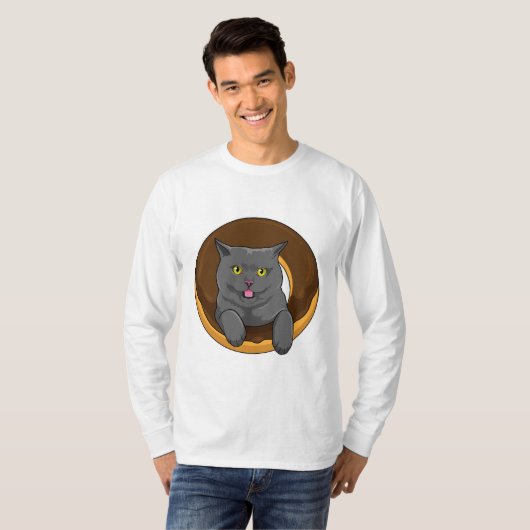 Kat met Donut T-shirt (Voorkant volledig)