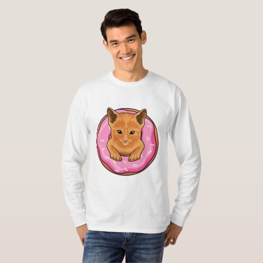Kat met Donut T-shirt (Voorkant volledig)