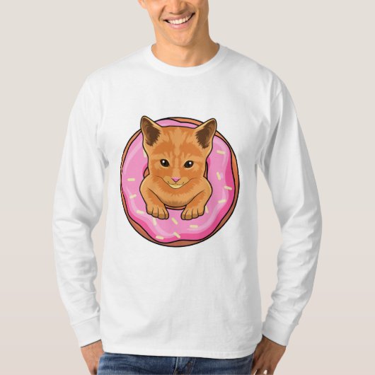 Kat met Donut T-shirt (Voorkant)