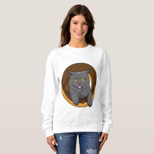 Kat met Donut Trui (Voorkant volledig)