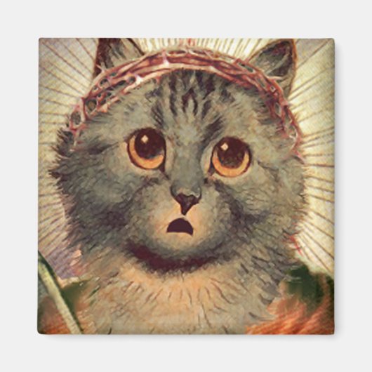 Kat met doornenkroon magneet (Voorkant)