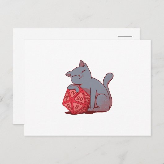 Kat met dop briefkaart (Voorkant / Achterkant)