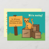Kat met dozen - We're Moving Post Kaart (Voorkant / Achterkant)